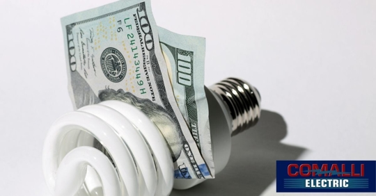 Money wrapped around a lightbulb.